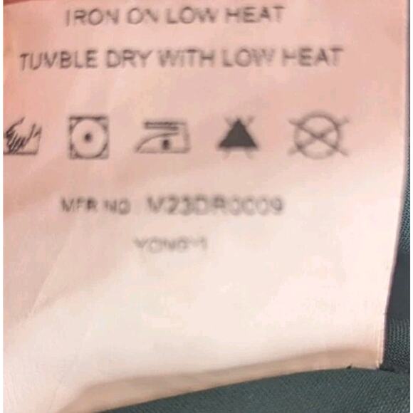 SIMPLEE Green Faux Wrap Full Length Dress Sz Lg - Picture 9 of 9